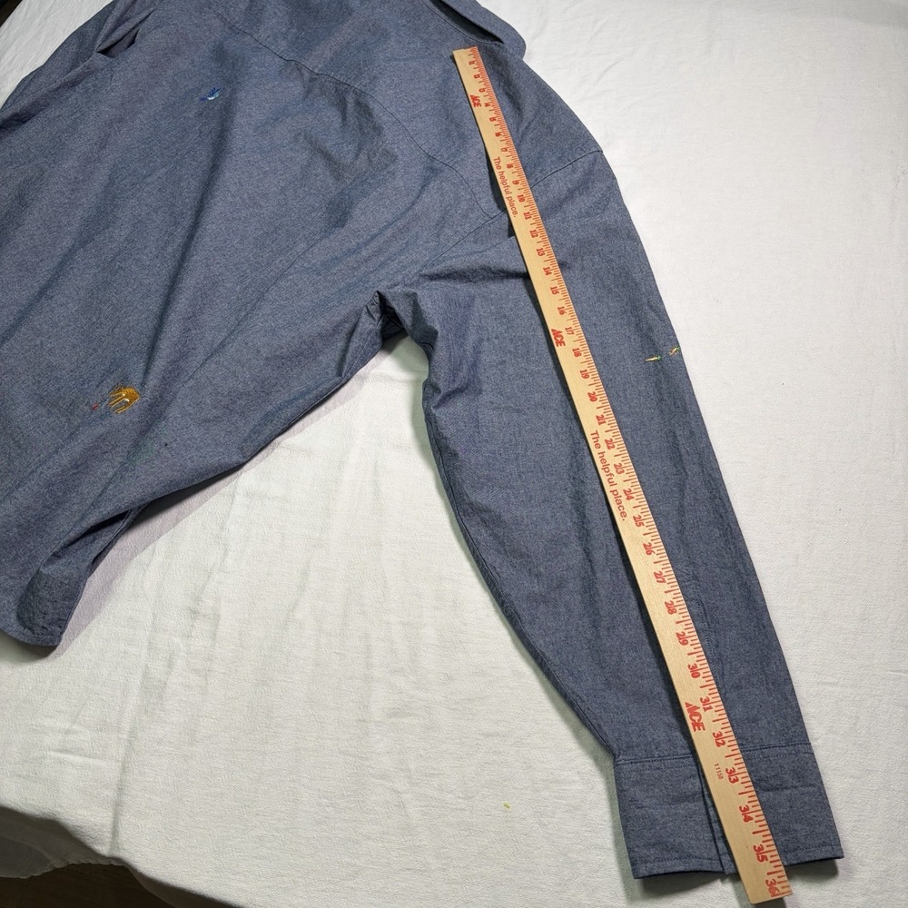 Teddy Fresh Shirt Adult Men's 3XL Button Long Sleeve Embroidery Animals Floral - Picture 5 of 9